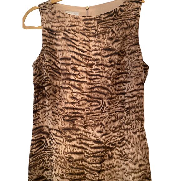 Vintage LIZ CLAIBORNE | Brown Zebra Sheath Cocktail Dress | US Size 6 - Picture 2 of 4